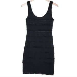 SOPRANO M BLACK STRETCY LACE SLEEVELESS BODYCON MIDI DRESS
